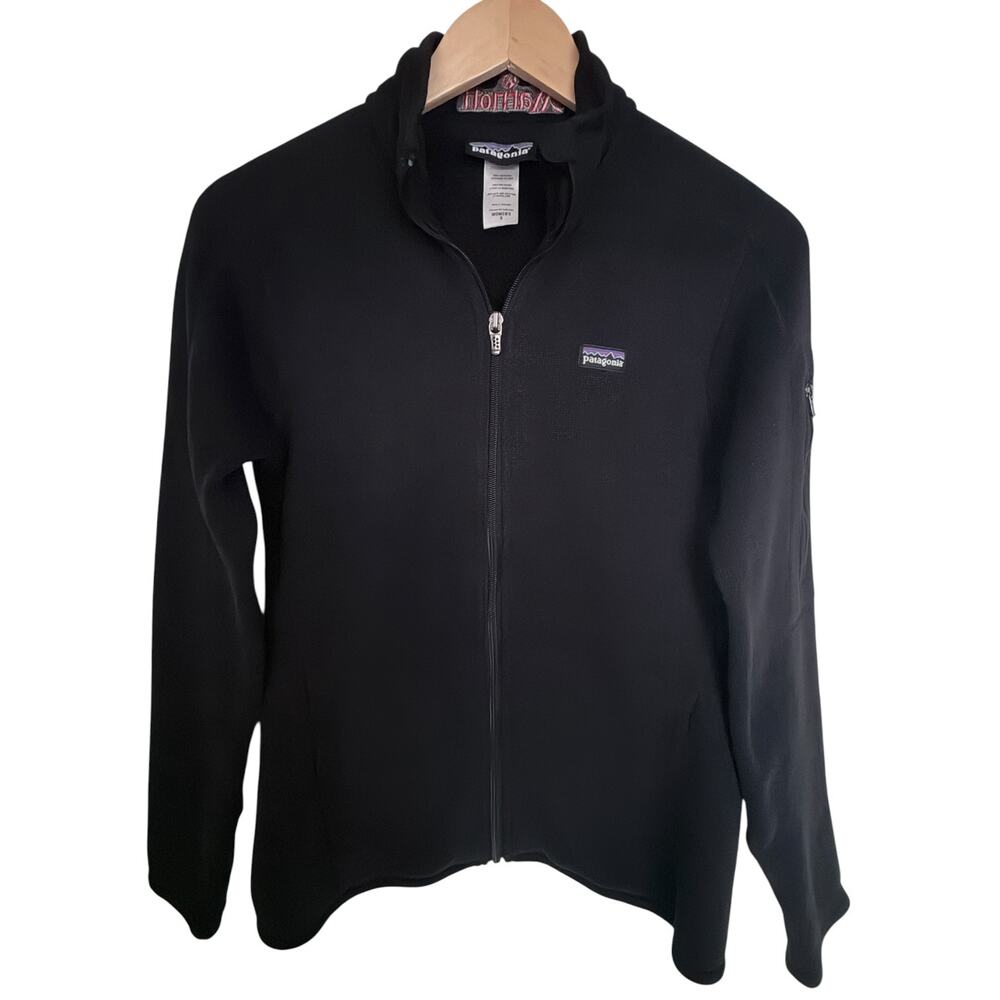 Patagonia Womens Small Black Zip Performance Fleece Jacket Lightweight Outdoor